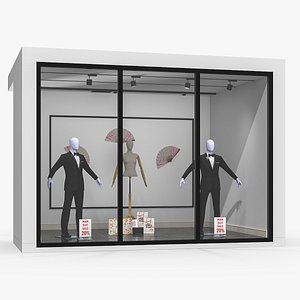 Retail Shop Window with Man Suits