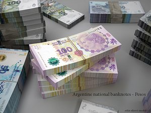 argentine peso 3d model