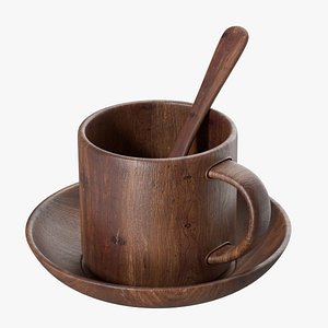 3D Wooden Coffee Mug