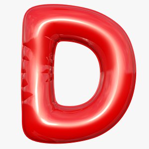 3D foil balloon letter d