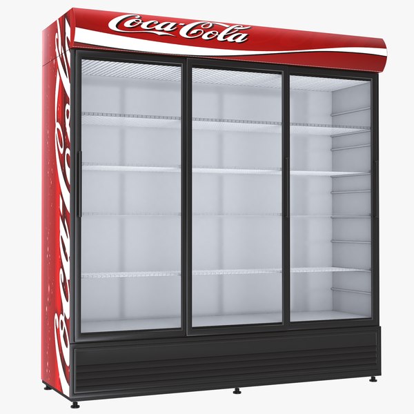 Refrigerador de Bebidas Três Portas de Vidro Coca Cola Modelo 3D