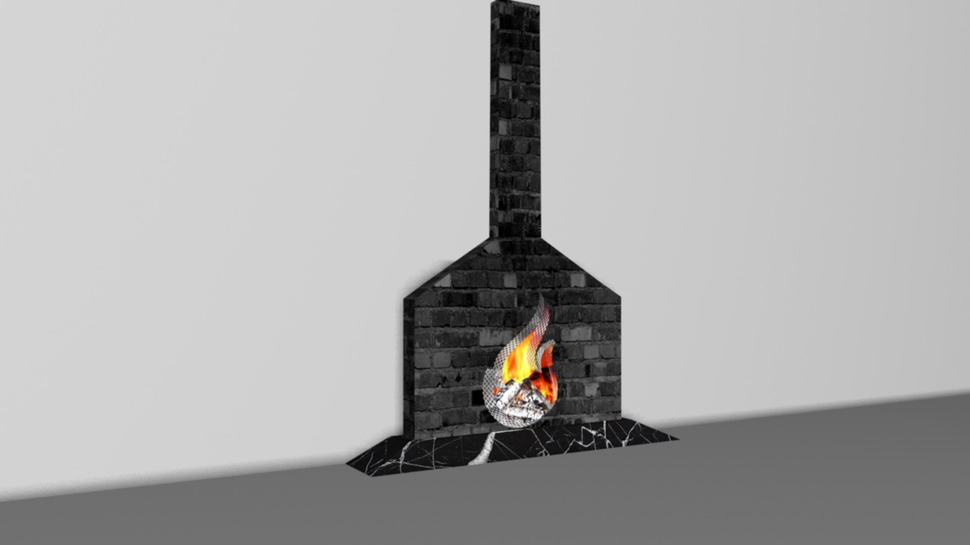 Free 3ds Model Custom Brick Fireplace Wood