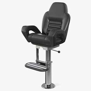 Captain Helm Chair with Footrest Black