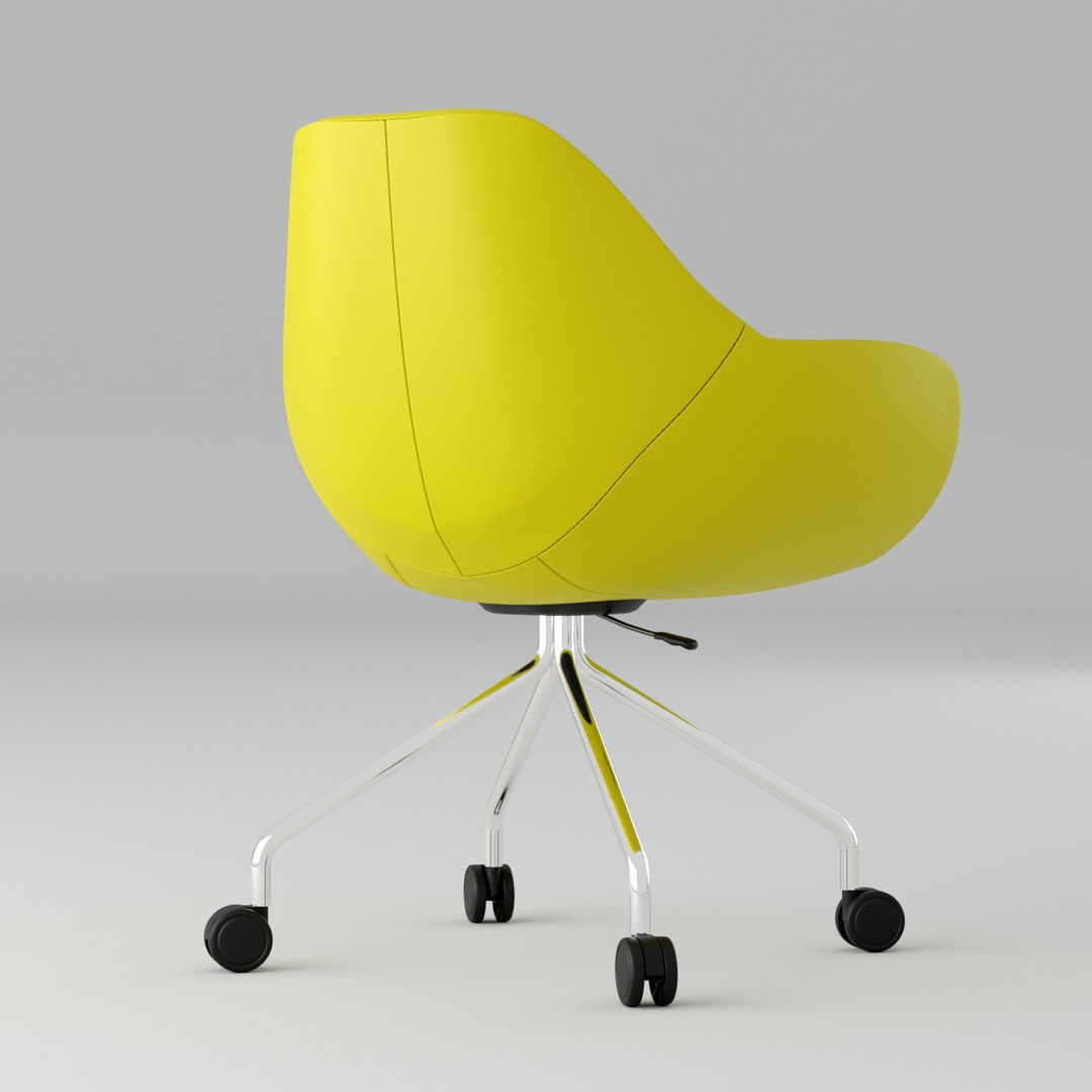 3D Modern Yellow Leather Office Chair TurboSquid 1248698