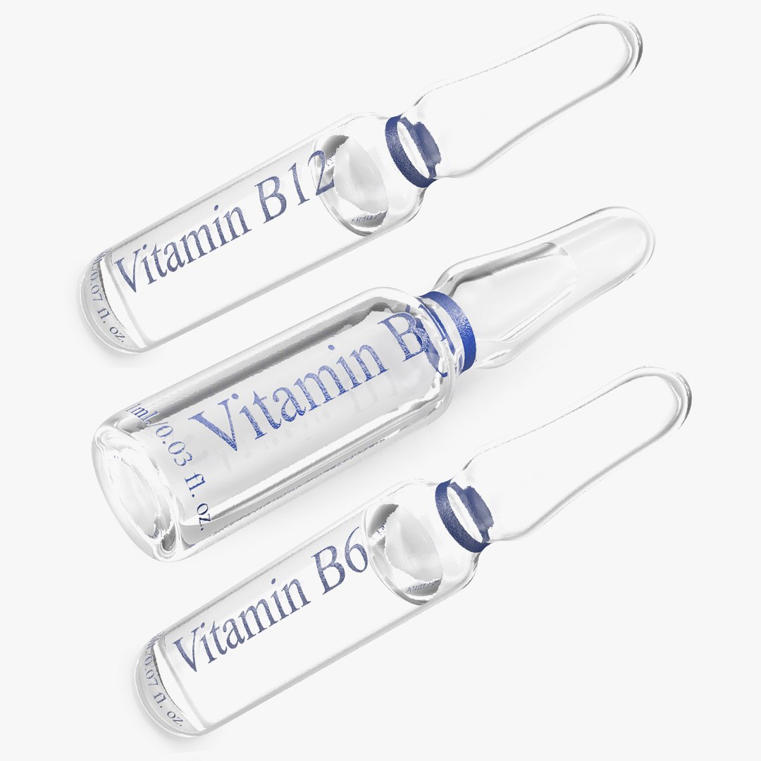 Vitamin B Group Ampoules Collection 3D model preview