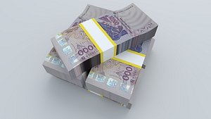 3D West African States Benin 10000 Francs 2024 Banknote 3D Model model