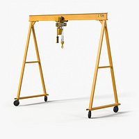 2 Ton Gantry Crane with Electric Chain Hoist Yellow