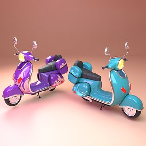 Stylized cartoon scooter 3D model