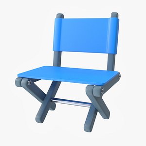 3D Folding Camping Chair Cartoon Style model