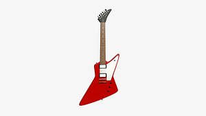 Electric Guitar F01 Red - Music Instrument Design 3D