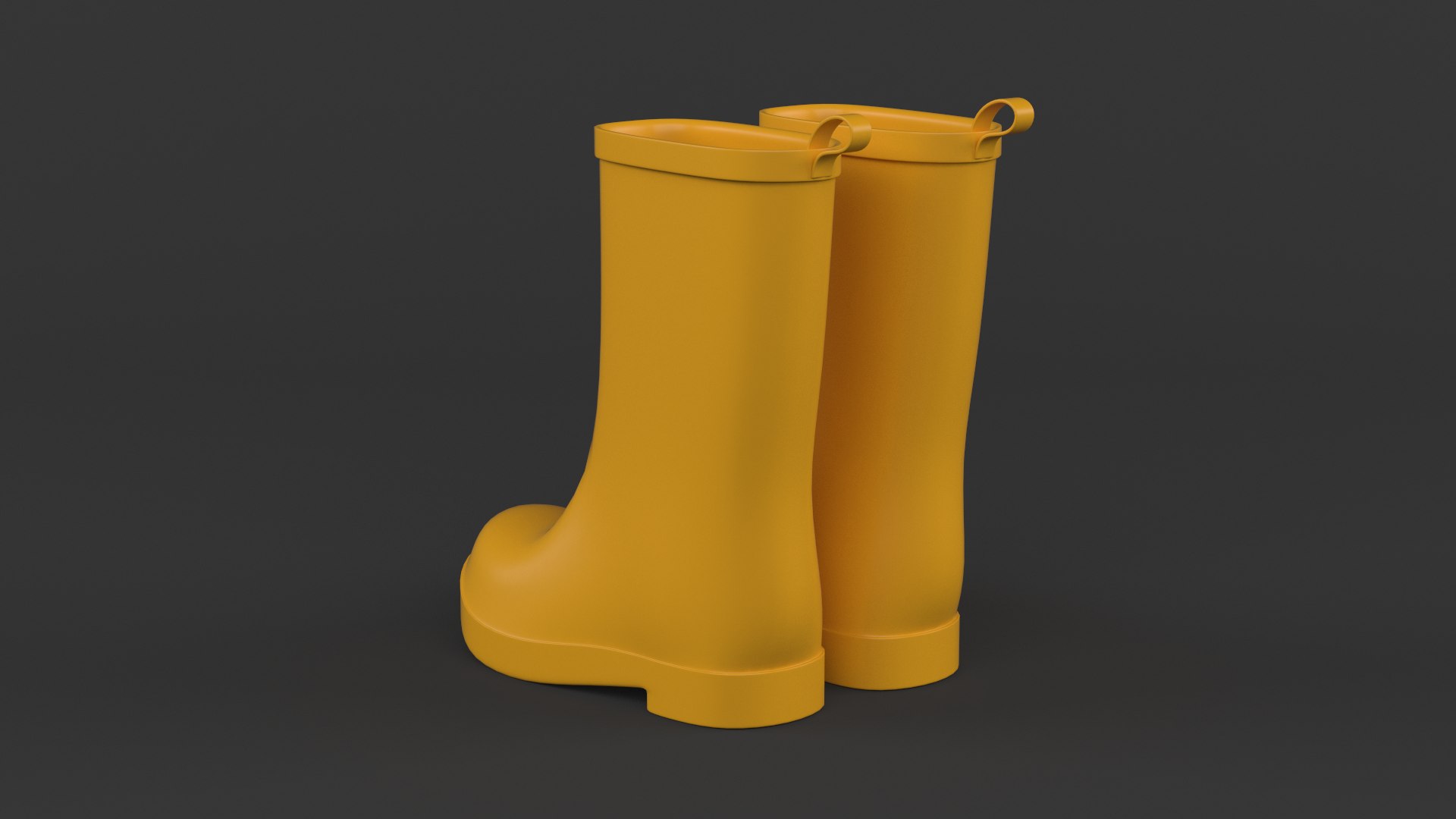 3D Yellow Rubber Boots with Watering Can model - TurboSquid 1738870