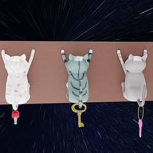 3D Cat key holder