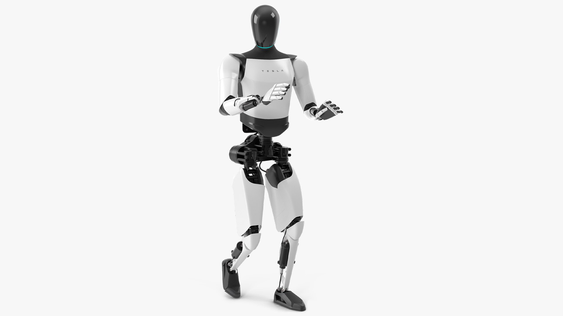 Tesla Optimus Gen 2 Humanoid Robot White Rigged for Maya 3D model preview
