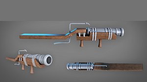 Medieval HandCannon 3D Model Lowpoly Low-poly 3D model 3D