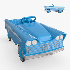 3D model Blue Vintage Pedal Car