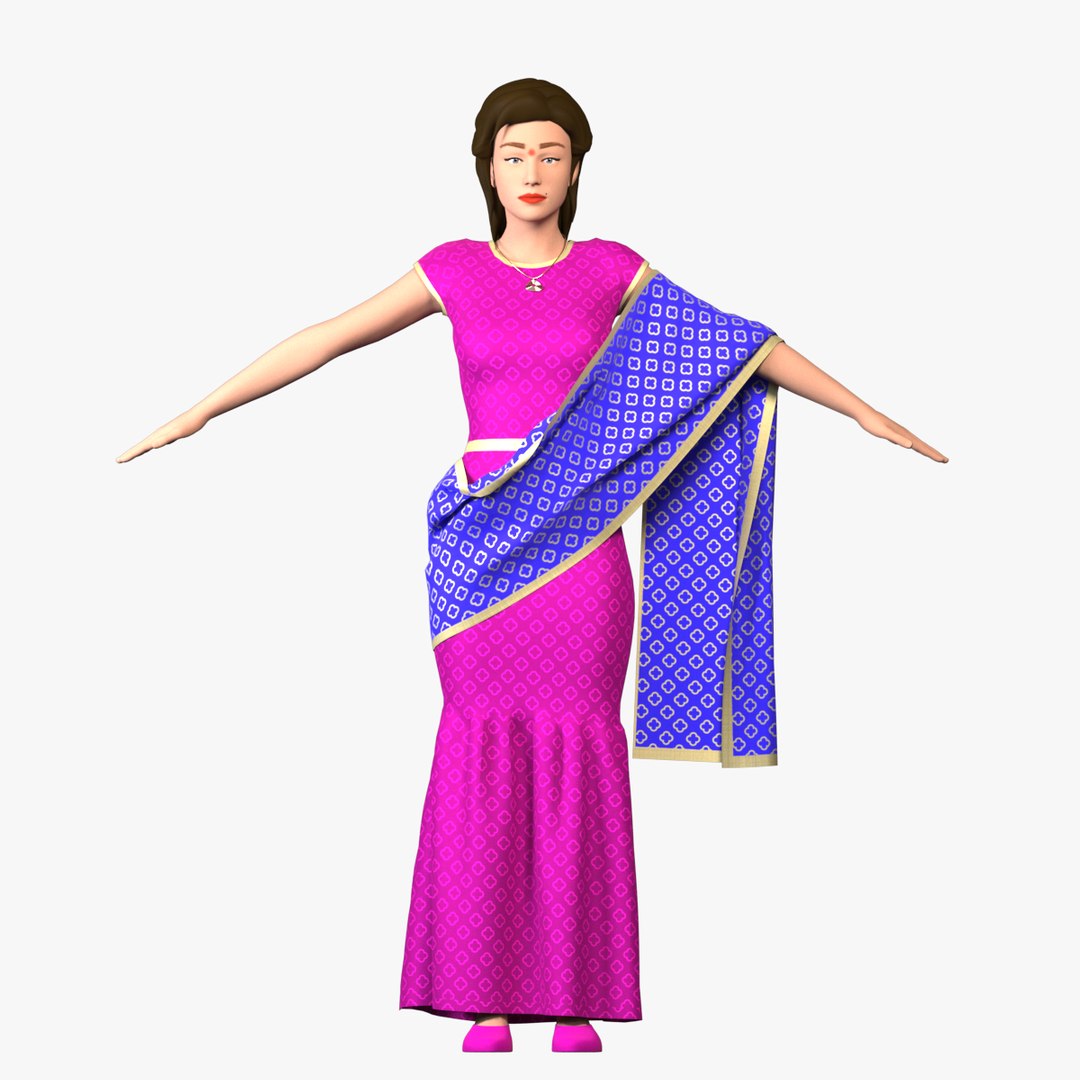 Indian Woman in saree 3D model - TurboSquid 2005739