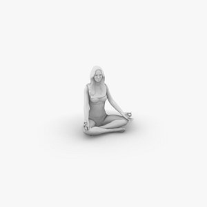 3D model Woman meditating