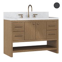 Cabinet with sink and brass fittings