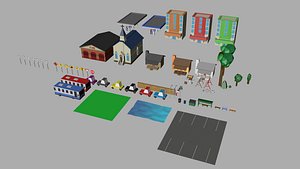 3D simple rural - assets