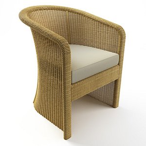 3d model wicker chair table