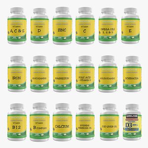 3D Vitamin Bottle Collection