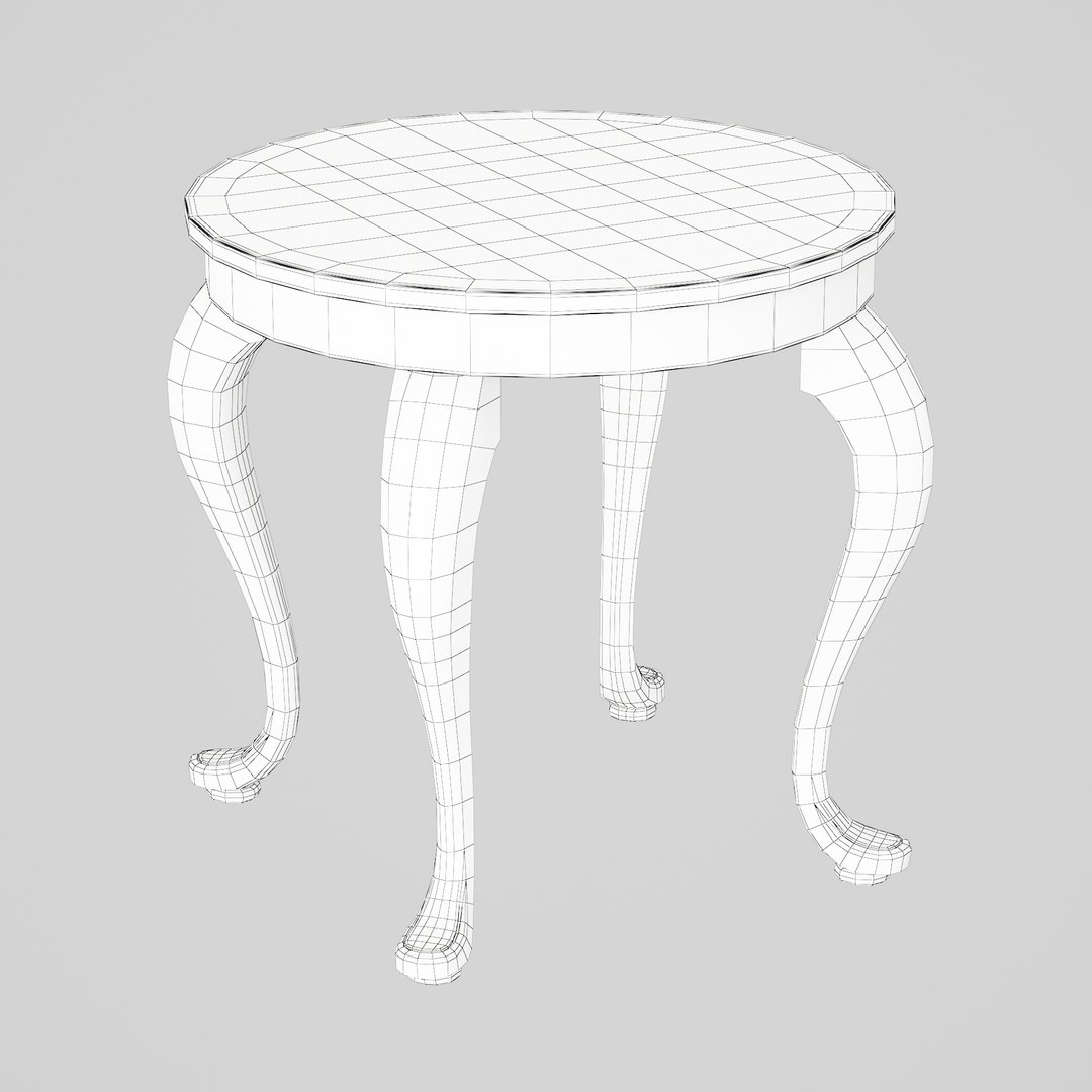 Classic Side Table Model - TurboSquid 2138476