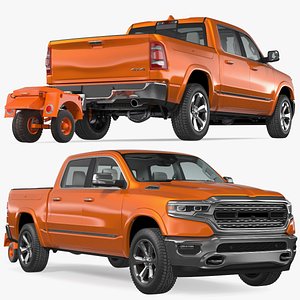 Pickup Truck with Runway Friction Tester 3D