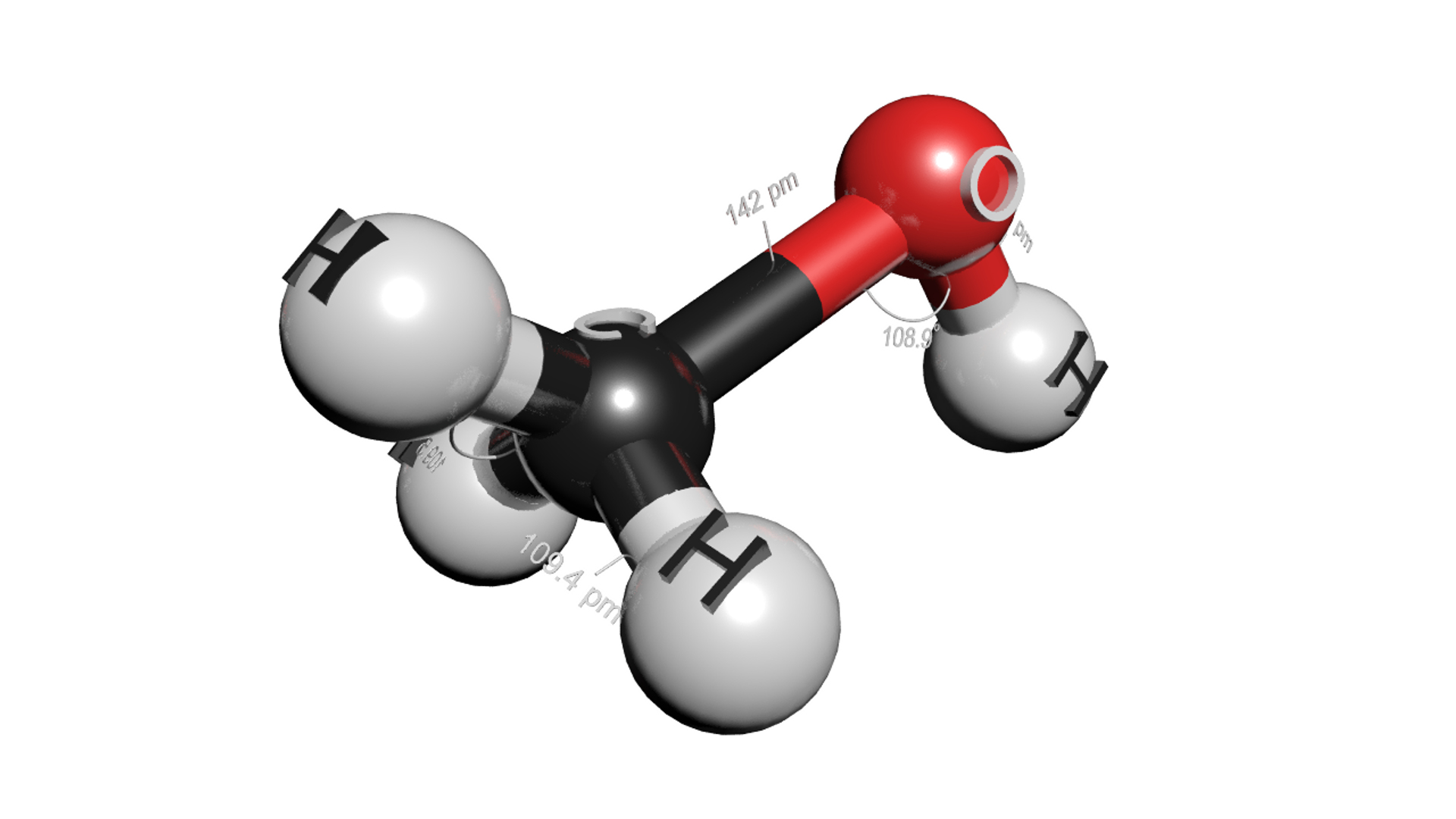 3D ch3oh molecule methanol - TurboSquid 1425568