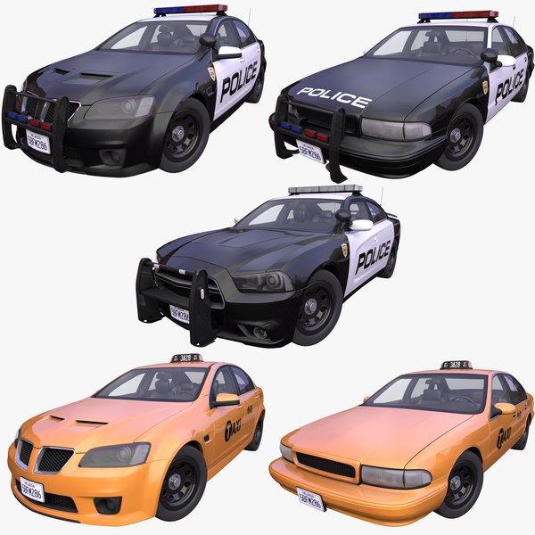 3D generic usa police taxi