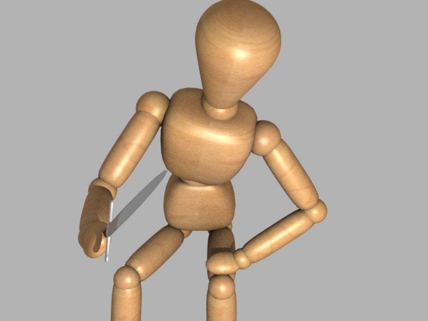 Dummy wooden mannequin 3D model rigged