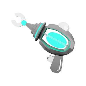 3D cartoon retro space blaster icon