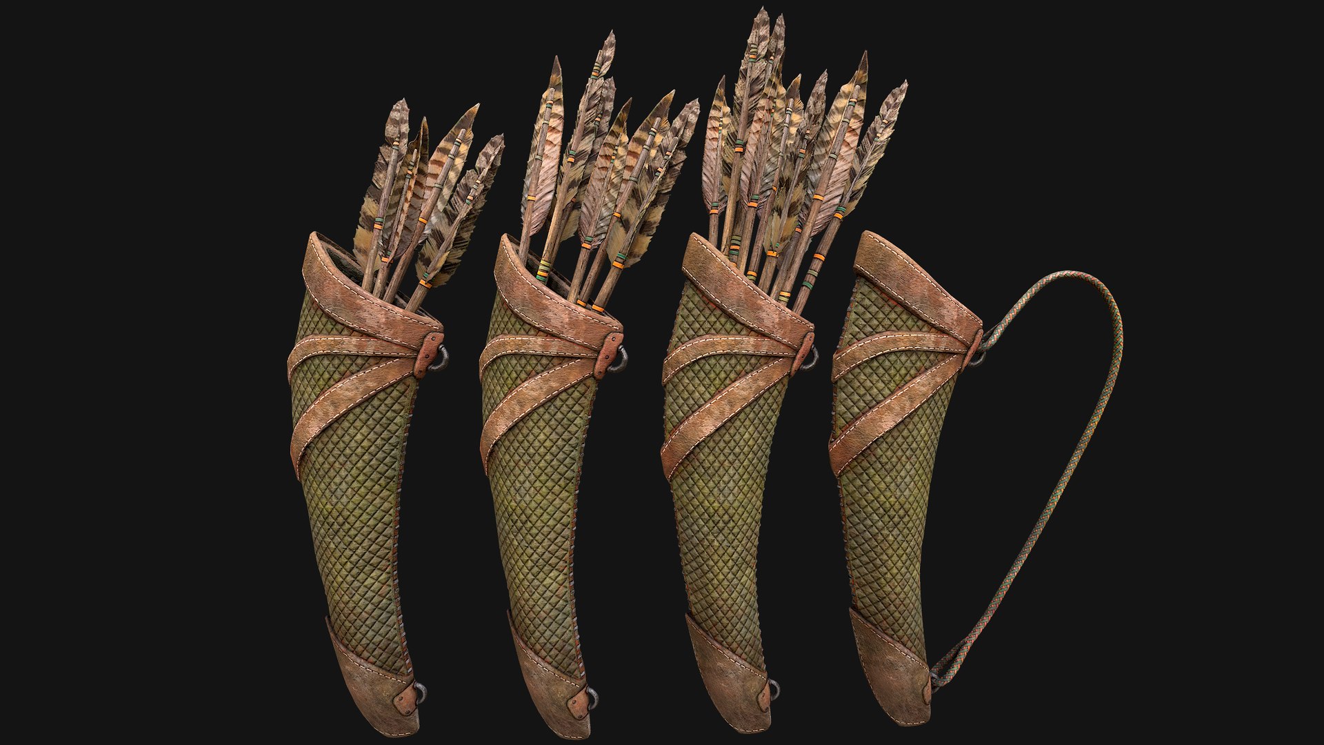 Arrow Quiver Medieval Weapons Bow Crossbow Ammunition 3D model https://p.turbosquid.com/ts-thumb/gt/cWzLU9/Nc/quivergreenimg15/png/1758099807/1920x1080/fit_q87/a9707d7fe517fcdcfd168b525d8052dd04c4df23/quivergreenimg15.jpg