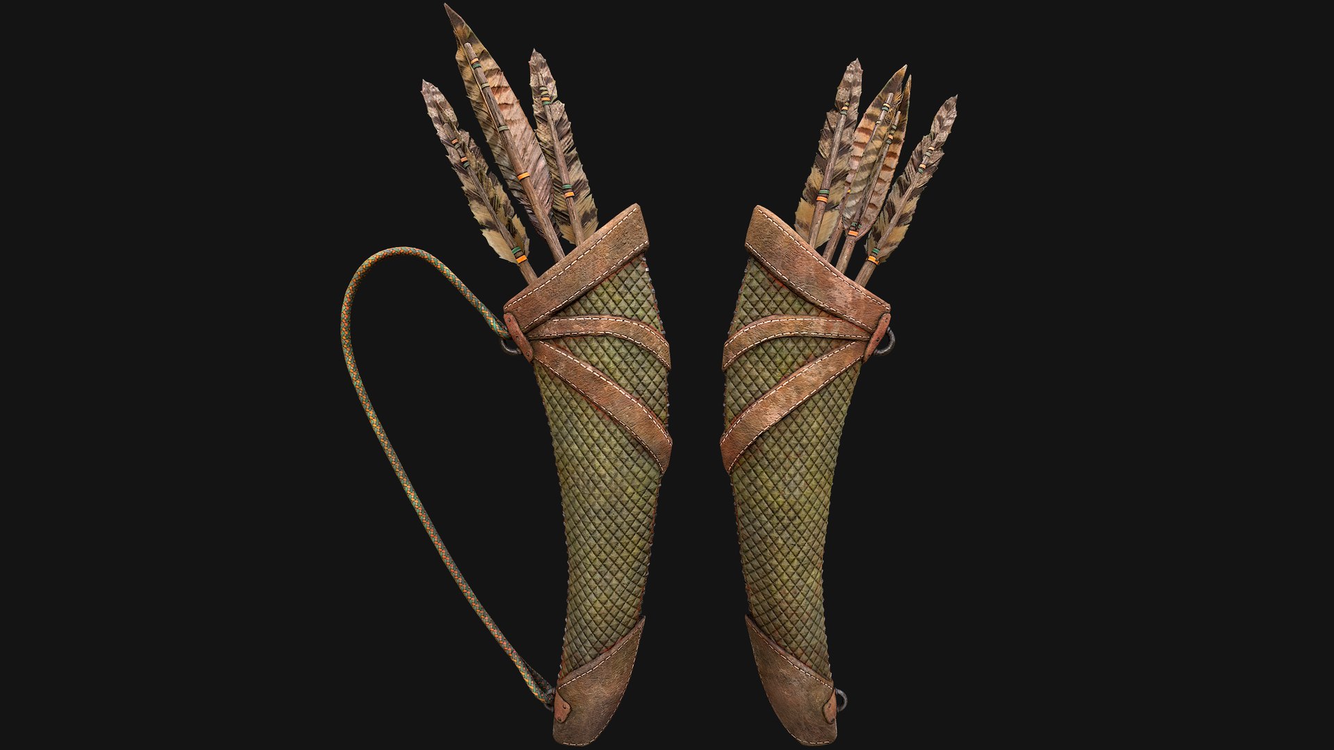 Arrow Quiver Medieval Weapons Bow Crossbow Ammunition 3D model https://p.turbosquid.com/ts-thumb/gt/cWzLU9/bK/quivergreenimg20/png/1758099813/1920x1080/fit_q87/33e442f15cee7e4ab9b137c714e008c2263c7c40/quivergreenimg20.jpg