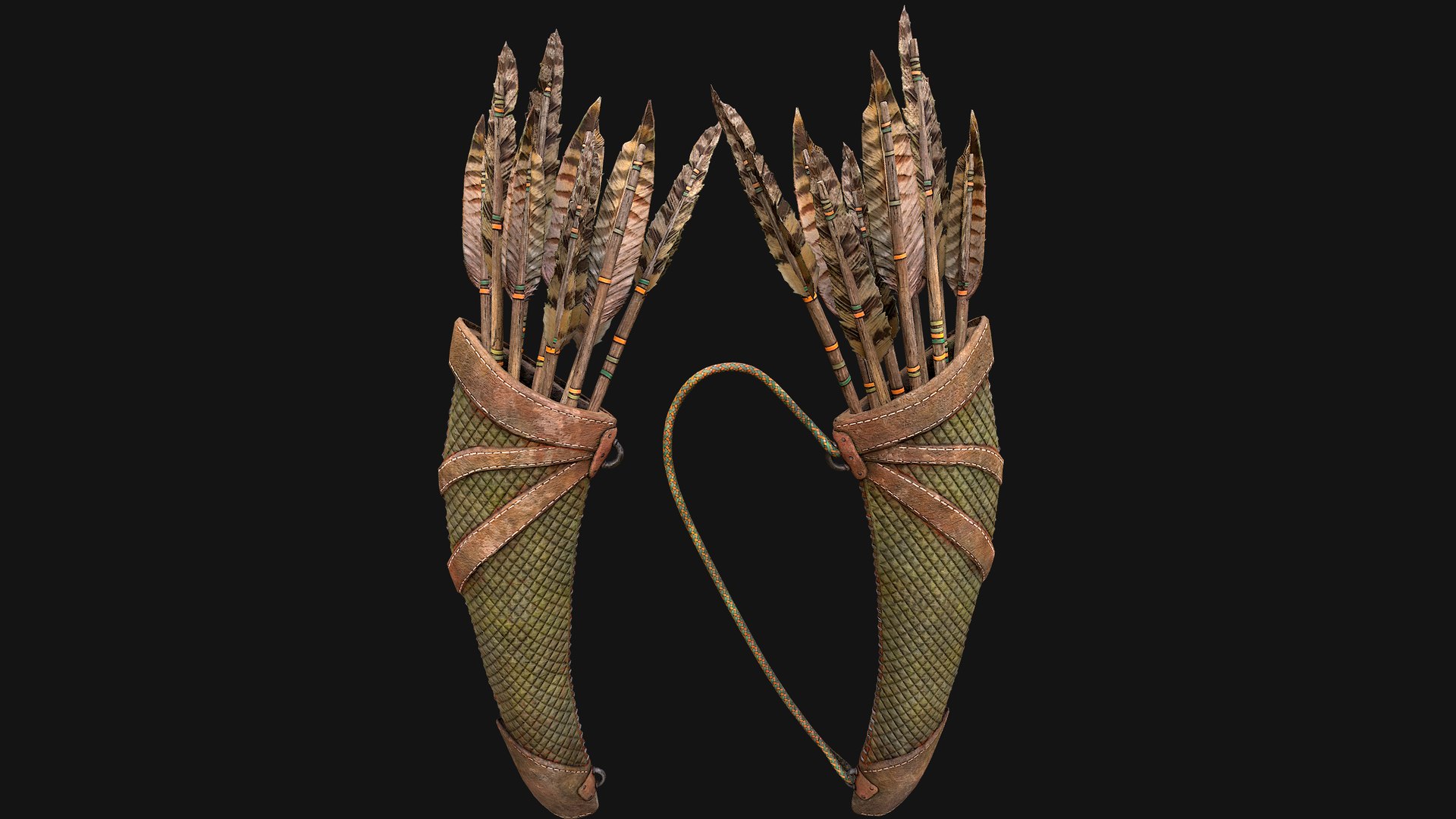 Arrow Quiver Medieval Weapons Bow Crossbow Ammunition 3D model https://p.turbosquid.com/ts-thumb/gt/cWzLU9/i5/quivergreenimg26/png/1758099822/1920x1080/fit_q87/7544526d41657410371feb3ea373cea2352e677c/quivergreenimg26.jpg