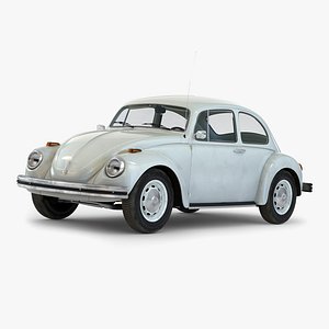 volkswagen beetle 1966 white 3d 3ds