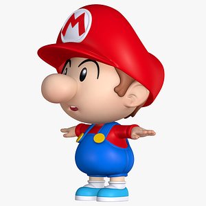 3D Baby Super Mario Character 8k model