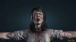 Zombie old woman 3D