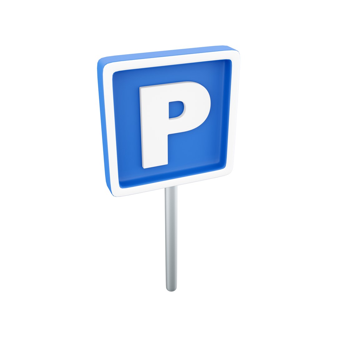 3D Model Blue Parking Sign - TurboSquid 2018092