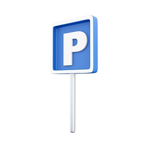 3D model Blue Parking sign