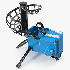 Manual Ball Launcher With Spiral Feeder Blue 3D model