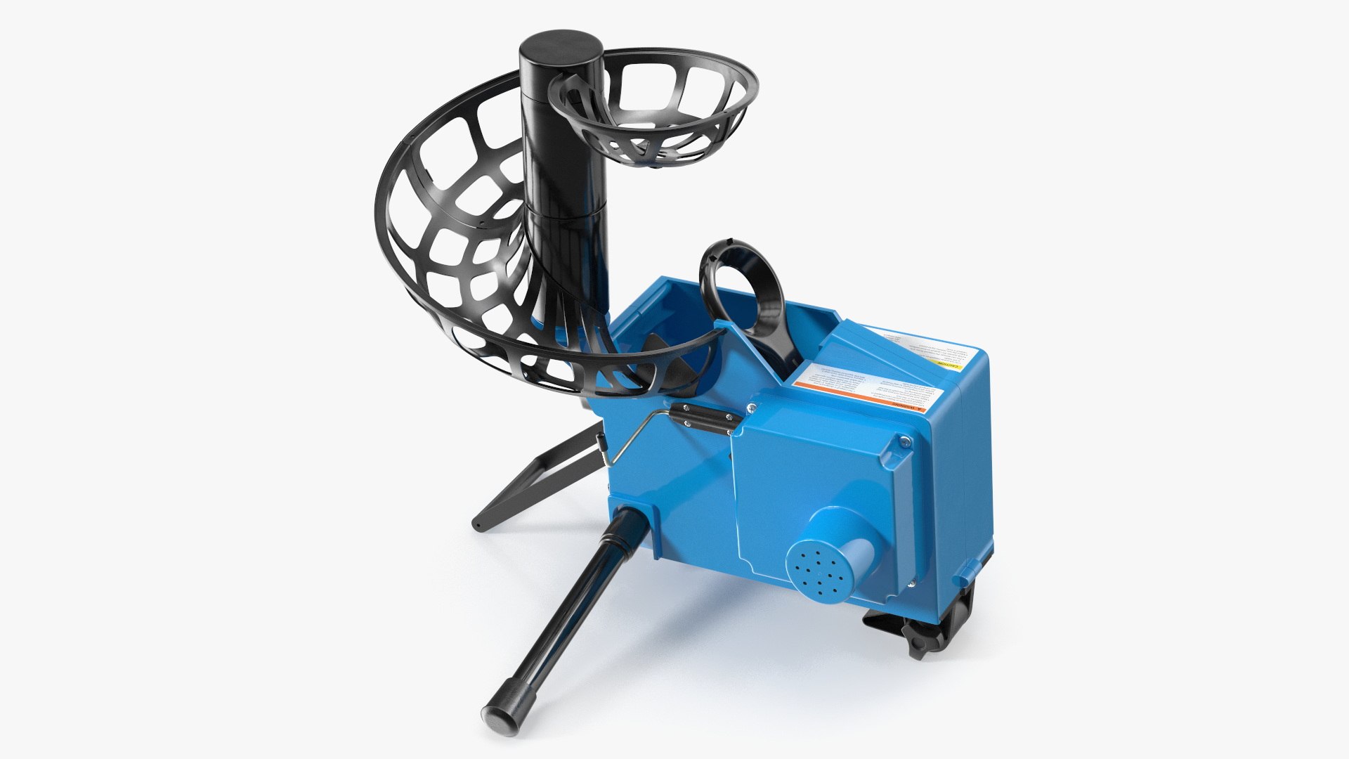 Manual Ball Launcher With Spiral Feeder Blue 3D model preview