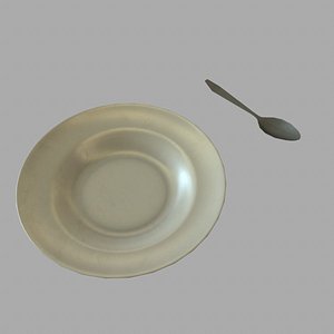 Plate and spoon