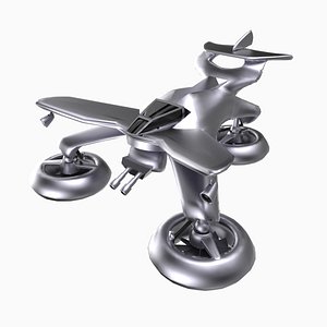 3d hydrofoil drone attack ship model