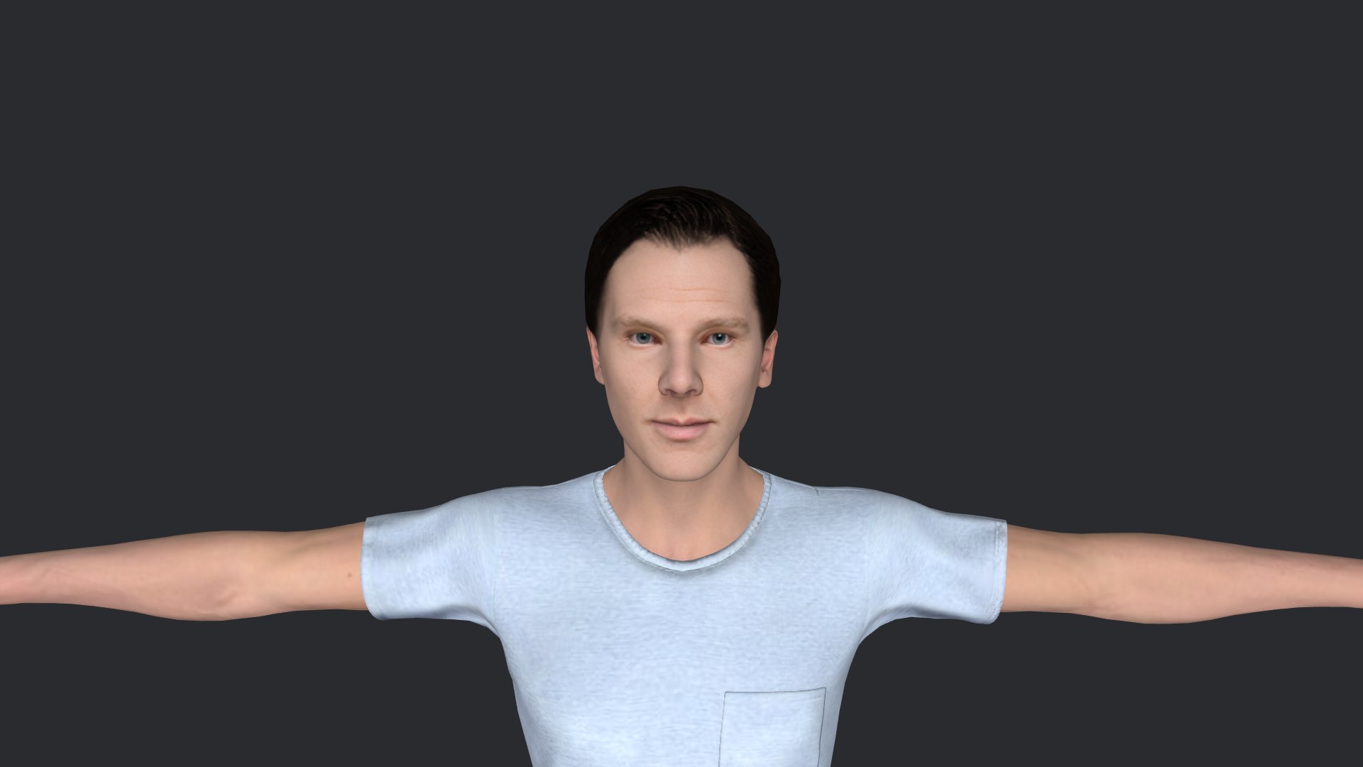 3D Benedict Cumberbatch Hyper Realistic Full Body Fully Rigged 3D