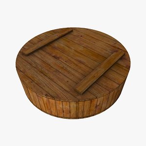 Round Wooden Crate