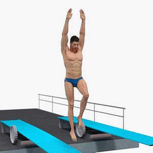 Male Diver Springboard Animated HQ Standard Edition model