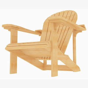 beach adirondack wooden chair 3D