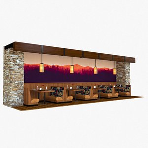 Restaurant Tables and Booths 3D