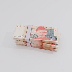 20 Pakistan Pakistani Rupee Currency model