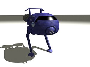 3d blue midget red walking model